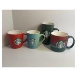 Lot of 4 Starbucks Coffee Mugs *New*