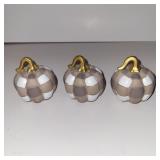 3 CHECKERED PUMPKINS