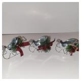 TIN SLEIGHS WOTH RED RIBBON, SET OF 3