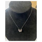 Amethyst Butterfly necklace marked 925