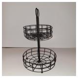VINATGE 2-TIER TRAY, BLACK
