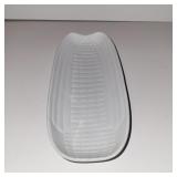 WHITE CORN-ON-THE-COB DISH FOR BUTTERING CORN