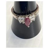 Silver Ring Marked 925 Size 8