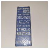 "ALWAYS REMEMBER" DECORATIVE SIGN, NIB