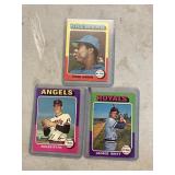 1975 Topps Baseball Cards Lot of 3