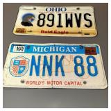 CONNECTICUT & INDIANA LICENSE PLATES