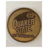 QUAKER STATE BRASS PAPER WEIGHT