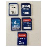 5 SD CARDS - CLEARED