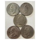 5 Different Date Large Ike Dollars