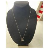 Silver Open Heart Paw Print necklace marked 925