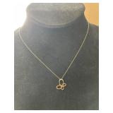 Gold Over Silver Butterfly necklace marked 925