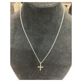 Silver Cross Necklace Marked 925