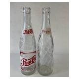 2 Pepsi Bottles Oldest Stamped 1953 on Bottom