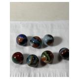 7- UNMIQUE SWIRL VINATGE MARBLES
