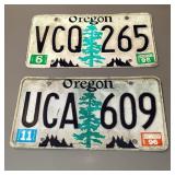 2 OREGON LICENSE PLATES
