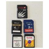 5 SD CARDS - CLEARED