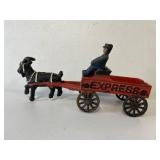 Vintage Cast Iron Goat Express w/driver