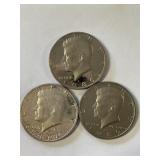 3-"S" Kennedy Half Dollars