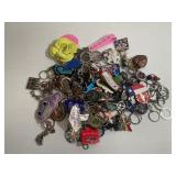 Large lot of Mixed Travel Keychains