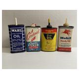 LOT OF 4 VINTAGE OIL TINS AND CANS