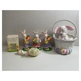 Easter Decorations lot of Figurines and Basket