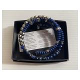 Avon Blue Silver Beaded Bracelet in new Box