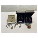 3 sets matching earrings & necklaces