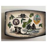 VINATGE 1950S TRAVEL PLATE (LARGE HAND PAINTED)