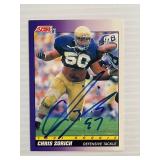 1991 Rookie Chris Zorich Autographed Football Card