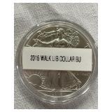 2016 WALKING LIBERTY SILVER DOLLAR BU