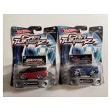 LOT OF 2 HOT WHEELS TURNERZ CARS IN THE PKG.