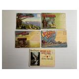 5 Vintage Postcard Souvenir Folders