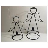 2 Metal Angel Candle Holder Small and Big Set