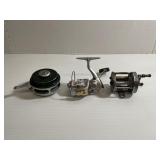 Lot of 3 Vintage Fishing Reels Name Brands