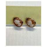 12K GF Cameo Earrings
