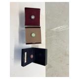 3 miniature glass paperweights