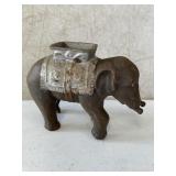VINTAGE CAST IRON ELEPHANT BANK