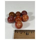 7-Vintage Carnelian Marbles 5/8"