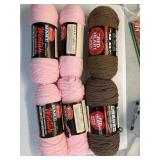 6 SKEINS OF YARN, RED HEART , & WINTUK