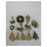VINTAGE CHRISTMAS BROOCH PINS