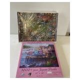 2 PUZZLES, NEW, 1000 PCS.: DOCKSIDE QUILTS &  U.S.