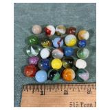 25 Mixed Marbles 1/2" to 5/8"