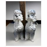 2-Vintage Ceramic Poodles made in Japan 7 1/4" tal