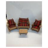 VINTAGE 4 PIECE DOLL FURNITURE, JAPAN