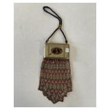 BEADED PURSE W/ COMPACT & COMB - UNUSUAL