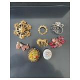 8 BROOCH PINS