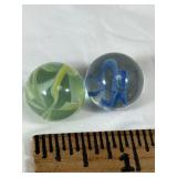 2 Cats Eye Vintage Blue/Yellow 5/8" each