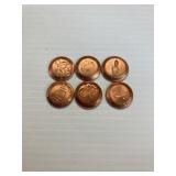 MASONIC COPPER STAMPINGS - SET OF 6