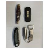 4 Knives and 1 Bottle opener knife