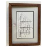 DANMARK 1932 SIGNED & FRAMED SAILBOAT